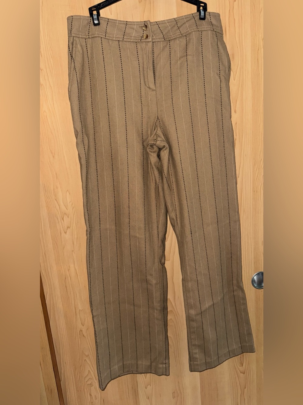 Valerie Stevens Brown Pinstripe Chinos